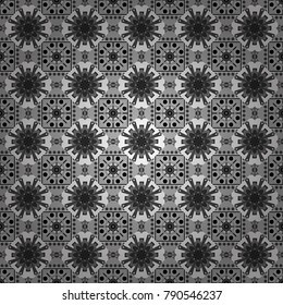 Trendy contemporary graphics. Vector seamless pattern. Repeating geometric black, white and gray tiles. Modern stylish texture.