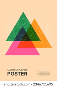 Trendy contemporary poster, risograph aesthetics, riso print effect