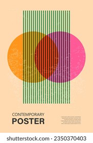 Trendy contemporary poster, risograph aesthetics, riso print effect