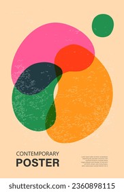 Trendy contemporary poster, risograph aesthetics, riso print effect