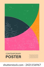 Trendy contemporary poster, risograph aesthetics, riso print effect