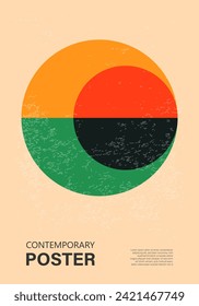 Trendy contemporary poster, risograph aesthetics, riso print effect