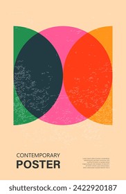 Trendy contemporary poster, risograph aesthetics, riso print effect