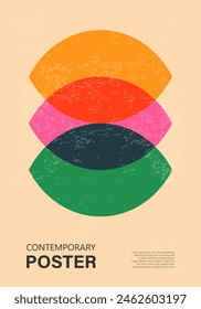 Trendy contemporary poster, risograph aesthetics, riso print effect