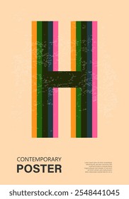 Trendy contemporary poster, risograph aesthetics, riso print effect