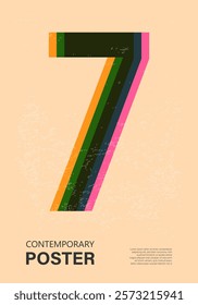 Trendy contemporary poster, risograph aesthetics, riso print effect