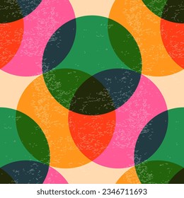 Trendy contemporary seamless pattern, risograph aesthetics, riso print effect