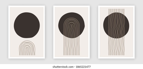 Set Abstract Contemporary Mid Century Posters Stock Vector (Royalty ...