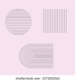 Conjunto contemporáneo de moda de composición artística artística abstracta geométrica y geométrica