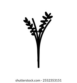 Trendy continuous line floral vector with a plant and leaf frame, leaving a blank center space for text placement.






