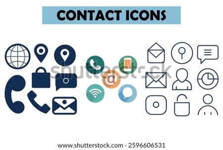 Trendy and Cool Contact Icon Sets