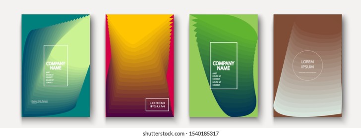 Trendy cool minimalist abstract modern covers design vector. Dynamic colorful halftone gradient. Futuristic geometric patterns shapes lines background. Minimal poster template for business