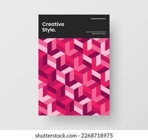 Folleto corporativo a la moda Ilustración de diseño vectorial A4. Resumen de la plantilla de informe anual de hexágonos geométricos.