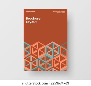 Ilustración vectorial de diseño de folletos corporativos de moda. Concepto original de la portada del patrón mosaico.