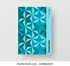 Trendy corporate identity design vector concept. Vivid geometric tiles book cover illustration.