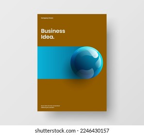 Trendy corporate identity design vector layout. Colorful realistic balls leaflet illustration.