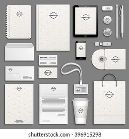 Trendy Corporate identity template set. Business stationery mock-up with logo. Branding design.