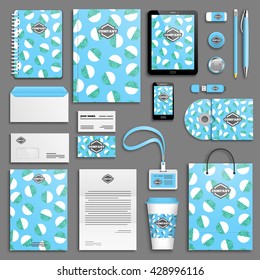 Trendy corporate identity template set. Business stationery mock-up with logo. Branding design. Colorful background.
