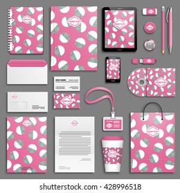 Trendy corporate identity template set. Business stationery mock-up with logo. Branding design. Colorful background.