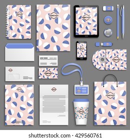 Trendy corporate identity template set. Business stationery mock-up with logo. Branding design. Colorful background.