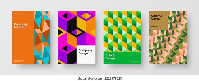 Conjunto de ilustraciones de diseño de vectores de identidad corporativa de moda. Composición original de la disposición de las fichas geométricas.