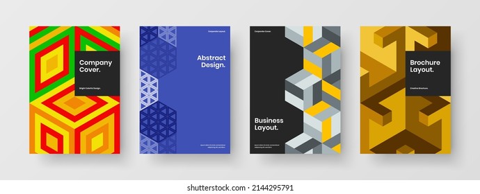 Trendy Cover A4 Vektordesign Layout Kollektion. Moderne Mosaik Formen Präsentation Vorlage Zusammensetzung.