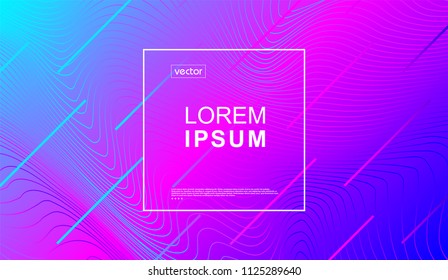 Trendy cover or background for placard, poster, magazine, brochure, flyer or banner design.
Minimal geometric abstract graphic elements with holographic fluid effect. 
Vector eps10 illustration