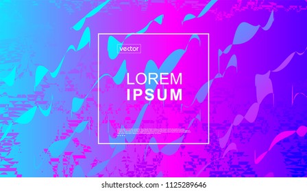 Trendy cover or background for placard, poster, magazine, brochure, flyer or banner design.
Minimal geometric abstract graphic elements with holographic fluid effect. 
Vector eps10 illustration