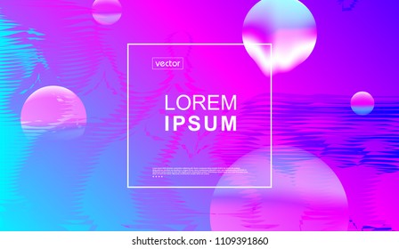 Trendy cover or backgrounds for placard, poster, magazine, brochure, flyer or banner design.
Minimal geometric abstract graphic elements with holographic effect. 
Vector eps10 illustration