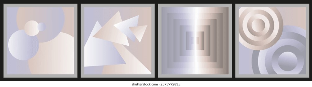Trendy cover design. Simple overlapping shapes. Pastel colored shapes. EPS10.
