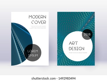 Trendy cover design template set. Red abstract lines on white blue background. Grand cover design. Gorgeous catalog, poster, book template etc.