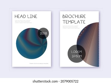 Trendy cover design template set. Red white blue abstract lines on dark background. Good-looking cover design. Enchanting catalog, poster, book template etc.