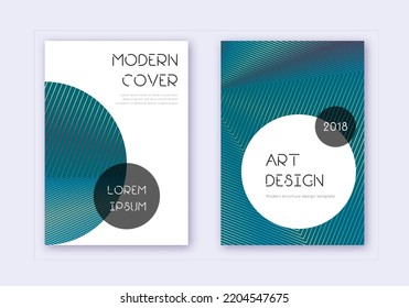 Trendy cover design template set. Red white blue abstract lines on dark background. Grand cover design. Posh catalog, poster, book template etc.