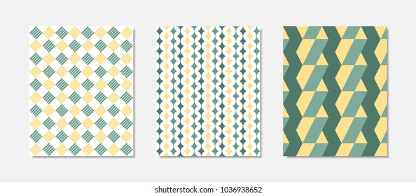 Trendy Cover Design Templates Set. Geometric Patterns with Rectangles, Strips. Minimal Geometric Templates in Modern Style. Covers for Magazine, Presentation, Book, Card, Wrapping. Abstract Wallpaper.