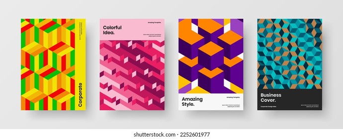 Trendy Cover Design Vektorgrafik Layout Kollektion. Einzigartige geometrische Formen Corporate Broschüren Template Set.