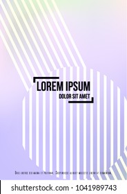 Trendy Cover Design for your Business with Abstract Lines and Holography Background. Futuristic Poster, Flyer, Layout with Liquid Pattern for Branding, Identity. Vector minimalistic brochure. A4 set