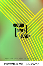 Trendy Cover Design for your Business with Abstract Lines and Holography Background. Futuristic Poster, Flyer, Layout with Liquid Pattern for Branding, Identity. Vector minimalistic brochure. A4 set