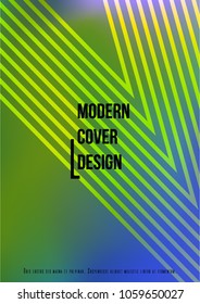 Trendy Cover Design for your Business with Abstract Lines and Holography Background. Futuristic Poster, Flyer, Layout with Liquid Pattern for Branding, Identity. Vector minimalistic brochure. A4 set