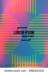 Trendy Cover Design for your Business with Abstract Lines and Holography Background. Futuristic Poster, Flyer, Layout with Liquid Pattern for Branding, Identity. Vector minimalistic brochure. A4 set