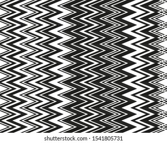 Trendy cover design with zigzag lines for wallpaper design. Abstract shape. B&W vector stripes. Vintage style. Black friday sale banner. Background decoration. Abstract zigzag pattern.