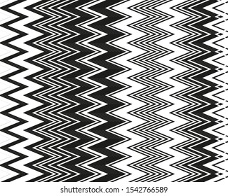 Trendy cover design with zigzag lines for wallpaper design. Abstract shape. B&W vector stripes. Vintage style. Black friday sale banner. Background decoration. Abstract zigzag pattern.