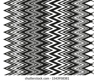 Trendy cover design with zigzag lines for wallpaper design. Abstract shape. B&W vector stripes. Vintage style. Black friday sale banner. Background decoration. Abstract zigzag pattern.
