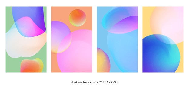 Trendy cover set. Vivid gradient shapes poster collection