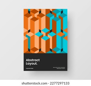 Trendy cover vector design concept. Fresh mosaic pattern front page layout.