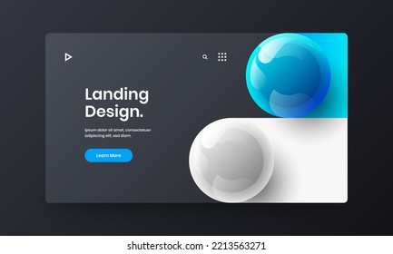 Trendy cover vector design template. Clean 3D balls flyer concept.