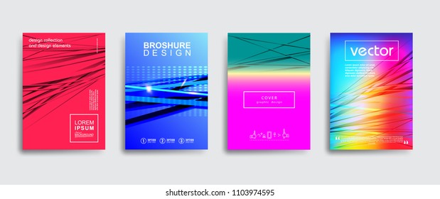 Trendy covers or backgrounds for placard, poster, magazine, brochure, flyer or banner design.
Set of minimal geometric abstract graphic geometric elements and shapes. 
Vector eps10 illustration