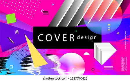 Trendy covers or backgrounds for placard, poster, magazine, brochure, flyer or banner design.
Minimal geometric abstract graphic bauhaus geometric elements and shapes. 
Vector eps10 illustration