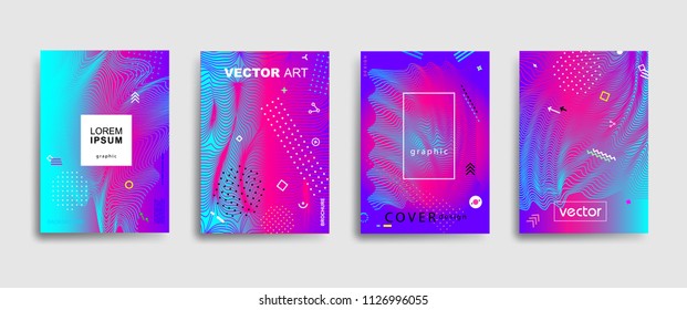 Trendy covers or backgrounds for placard, poster, magazine, brochure, flyer or banner design.
Minimal geometric abstract background with trendy dynamic fluid shapes. 
Vector eps10 illustration
