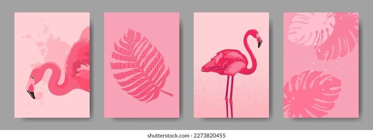 Trendy Covers collection with pink flamingos and tropical leaves.