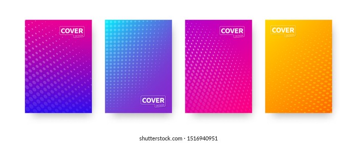 Trendy covers design. Bright colorful vector backgrounds. Set of modern abstract covers template for use in web and print. 